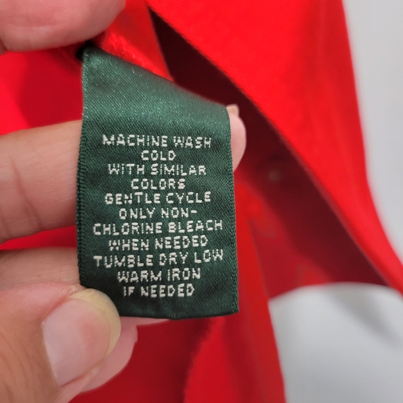 Lauren Ralph Lauren Red Cotton Cropped Double Breasted Jacket - Picture 4 of 16